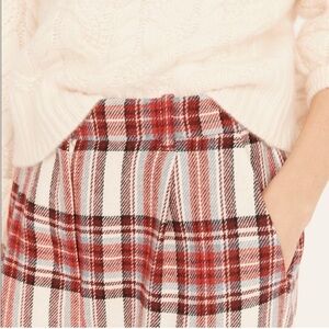 J. Crew Red and White Plaid Pants
